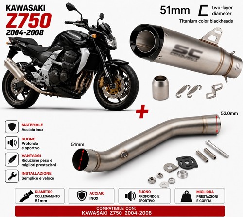 Scarico completo kawasaki z750 - kawasaki,